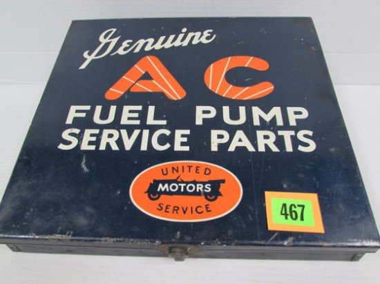 Antique Ac Fuel Pump Service Parts Cabinet 12 X 14"