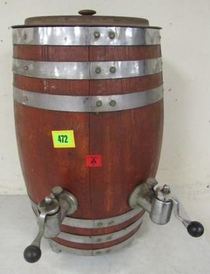 Antique Oak Root Beer Barrel Syrup Dispenser