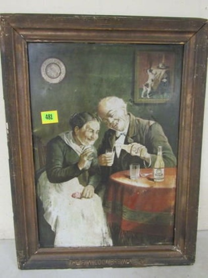Ca. 1900's F.W. Cook Brewing Co. Self Framed Tin Beer Sign Pre-prohibition
