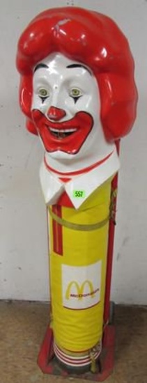 Vintage Mcdonald's Ronald Mcdonald Helium Tank W/ Head Dispenser