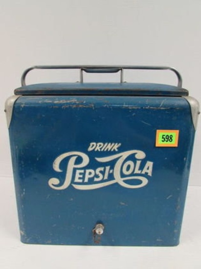 Antique Pepsi Cola Metal Ice Chest Cooler