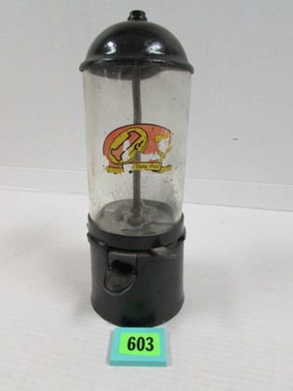 Antique U.G. Grandbois 1 Cent Cast Iron & Glass Gumball Machine
