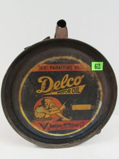 Rare Antique Delco Motor Oil 5 Gallon Rocker Can