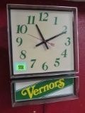 Vintage 1960's Vernors Ginger Ale Lighted Advertising Clock