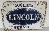 Rare Antique Lincoln Automobiles Sales And Service Porcelain Sign 30 X 42