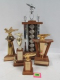 Collection Of (5) Vintage 1960's Original Boat Racing Trophies