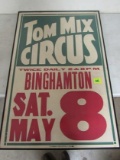 Antique Tom Mix Circus Poster Binghamton, Ny 28 X 42