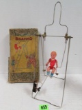 Antique Branko Japan Tin / Celluloid Mechanical Acrobat Toy