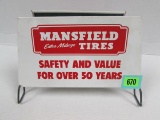 Vintage Mansfield Tires Metal Display Sign Rack