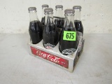 Vintage 1950's Coca Cola Aluminum 6 Pack Carrier W/ Various Bottles