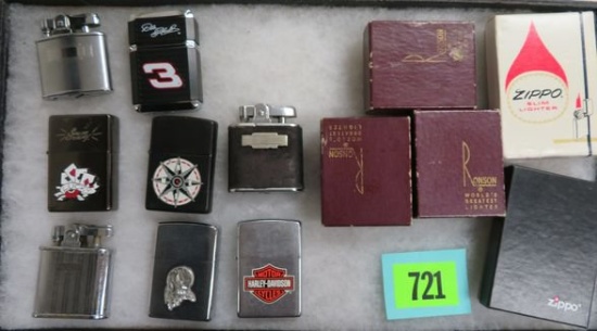Collection of 8 Lighters, Inc. Zippo and Ronson