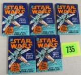 Original 1977 Topps Star Wars 5th Series Unopened Packs, Lot of (5)