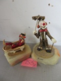Lot of 2 Signed Ron Lee Clown Sculptures