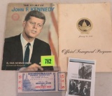 1960 Presidential Democratic Acceptance Speech Program and Ticket w/ 1969 Inaugural Program