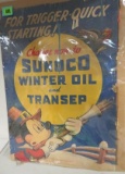 Rare 1939 Sunoco Winter Oil Transep Advertising Piece