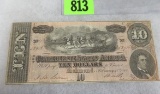 1864 Richmond Confederate States $10 Civil War Note