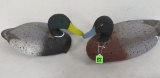 Lot of (2) 1950s Herter's Over Size Duck Decoys w/ Glass Eyes