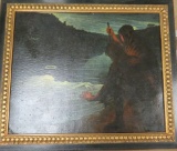 Beautiful Antique Oil On Board Signed Cox 