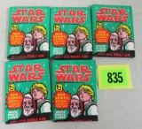 Original 1977 Topps Star Wars 4th Series Unopened Packs, Lot of (5)