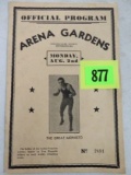 Original 1930s Arena Gardens Wrestling Programw/ 