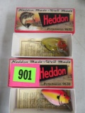 Lot of (2) Heddon Punkinseed 9630 Fishing Lures w/ Orig Box