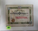 Rare Original WWI Era 1914 German Bund Certificate