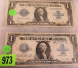 Lot of (2) 1923 Large Size $1 Silver Certificate Notes