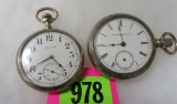 Lot of (2) Antique Elgin Pocket Watches, As Is