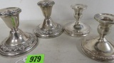 2 Pair of Antique Sterling Silver Weighted Candlesticks, Inc. Gorham