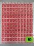 WWII Adolph Hitler / Nazi Postage Stamp Sheet