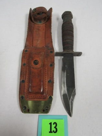 Wwii Era Us Pilot's Survival Knife In Sheath