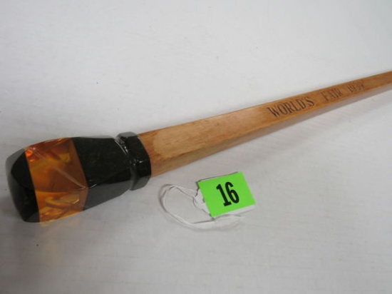 Excellent 1939 World's Fair Walking Stick W/ Bakelite Handle