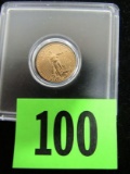 2010 Us $5 Gold Eagle Coin 1/10 Oz. Pure Gold