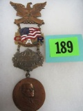 Rare 1918 Portland Oregon G.A.R. Encampment Representative Ladder Badge Civil War