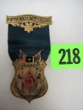 Rare Civil War Michigan 5th Infantry Ribbon/ Badge