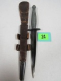 Wwii Era British Combat Dagger (both Dagger & Sheath Marked England)