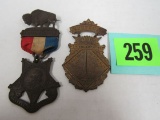 (2) 1980's G.A.R. Civil War Encampment Badges Buffalo, Ny