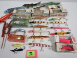 Huge Lot Of Asst. Vintage Fishing Lures, Decoys, Baits, Etc.