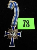 Wwii Nazi German Bronze Mothers Cross Medal