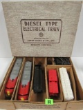 Vintage Marx Diesel Type Electric Train Set W/ Santa Fe Locomotives