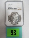 1881-s Morgan Silver Dollar Ngc Ms64