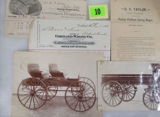 Antique 1800s Carriage Company Ephemera Group