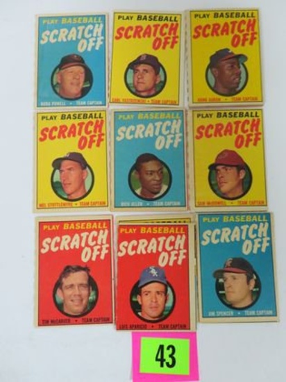 Lot of (11) Topps Baseball 1970 Scratch Off Team Captain Cards
