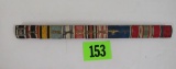 Rare! German WWI/WWII Medal Ribbon Bar w/ 14 Ribbons