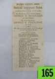 1964 Presidential Election Ballot for the Democratic Ticket, Gen. George B. McClellan