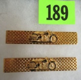 Pair of 1950s Harley Type Motorcycle Money Clips