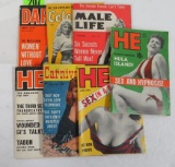 Lot of (7) 1950s Pocket Size Men's Magazines w/ Pin-Up Girl Covers