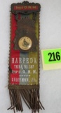Rare Imperial Order of Red Men Ribbon and Badge, Harpeda No. 387 Native Amer Tribe