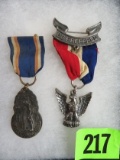 Boy Scout BSA Lot w/ Sterling Eagle Scout Medal and Vintage Valley Forge Trail Medal