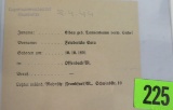 Auschwitz Concentration Camp Data Sheet for a Jewish Woman